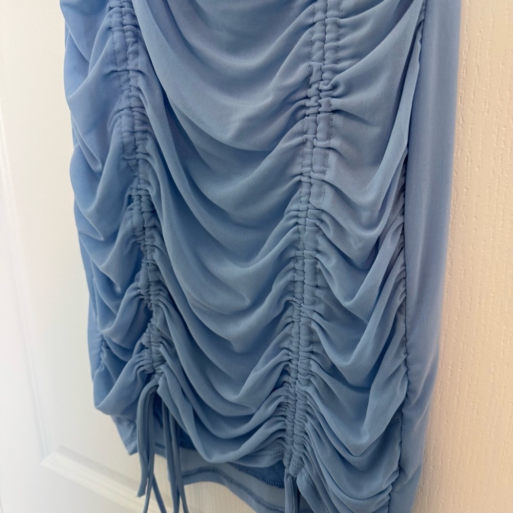 NWT Fashionnova Sweet Attitude Ruched Mesh Mini Dress - Picture 7 of 10